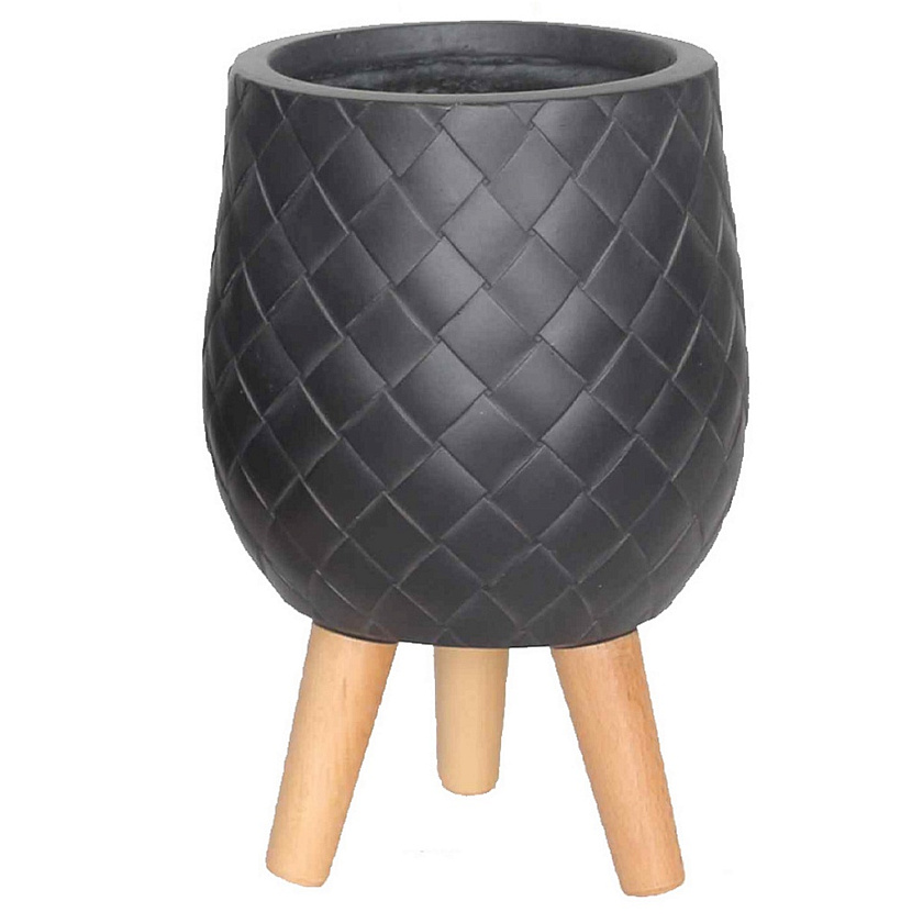 Кашпо Джерси с Подставкой черное_1