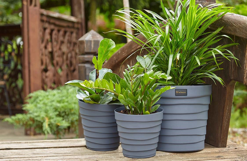 Кашпо Дюна со вторым дном (антрацит)_2