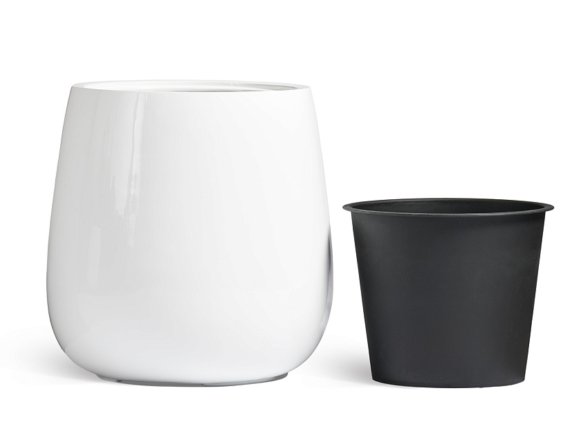 Кашпо Эффектори Глосс Дизайн-Чаша Белый глянцевый лак_1