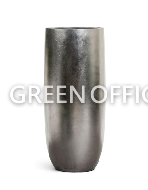 Кашпо Эффектори Металл высокий округлый конус стальное серебро - Фото 2