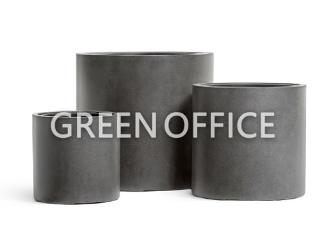 Кашпо EFFECTORY BETON цилиндр тёмно-серый бетон - Фото 1
