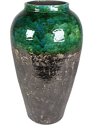 Кашпо Indoor pottery bottle lindy green black