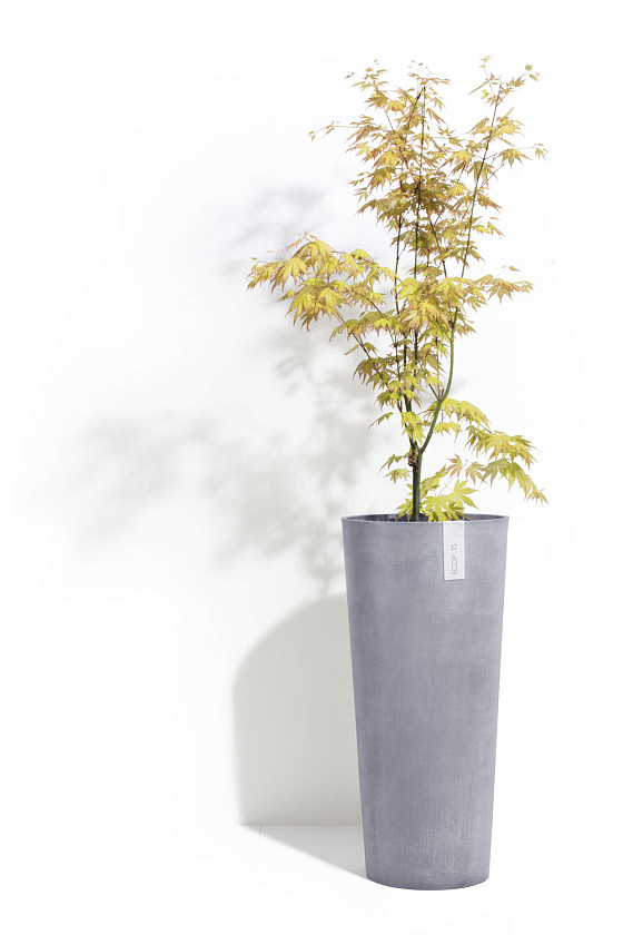 Кашпо Экопотс Амстердам высокое серо-голубое_1