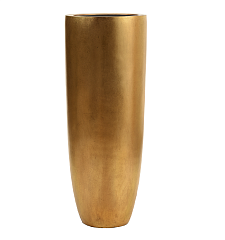 Кашпо EFFECTORY METALL высокий GIANT округлый конус сусальное золото