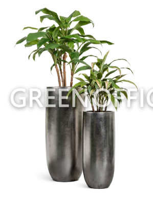 Кашпо Эффектори Металл высокий округлый конус стальное серебро - Фото 5