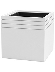 Кашпо Line-up cube matt white (with liner)