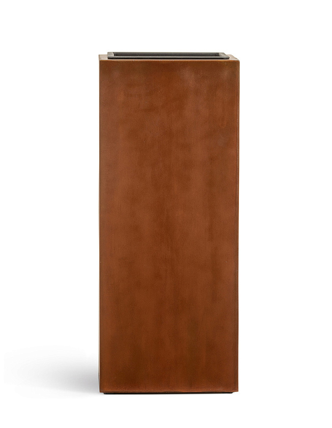 Кашпо Эффектори Кортен Стил Высокий куб Кортеновская сталь Бархатистая окись_1