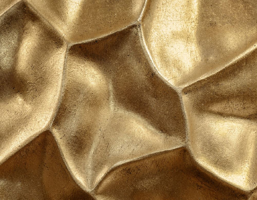 Кашпо Эффектори Металл Плоская сфера Дизайн Крампл Сусальное золото_6