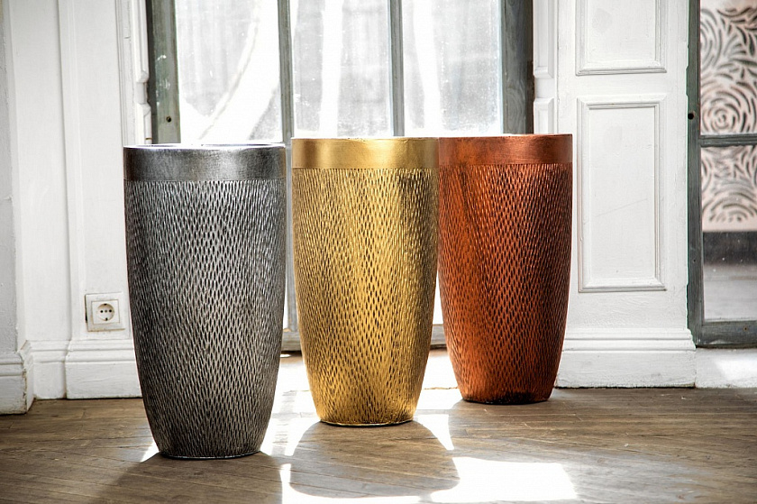 Кашпо Лотус Ваза золотое_3