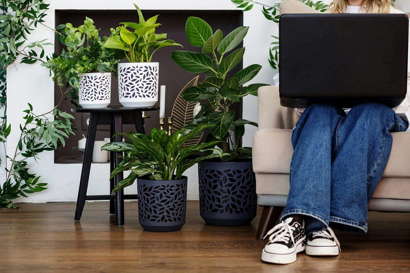 Кашпо Ливс (белый/антрацит)_1