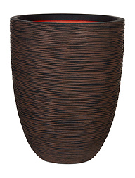 Кашпо Capi nature rib nl vase elegant low dark brown