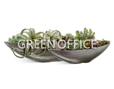 Кашпо Эффектори Металл Ваза-Лодка Стальное серебро - Фото 4