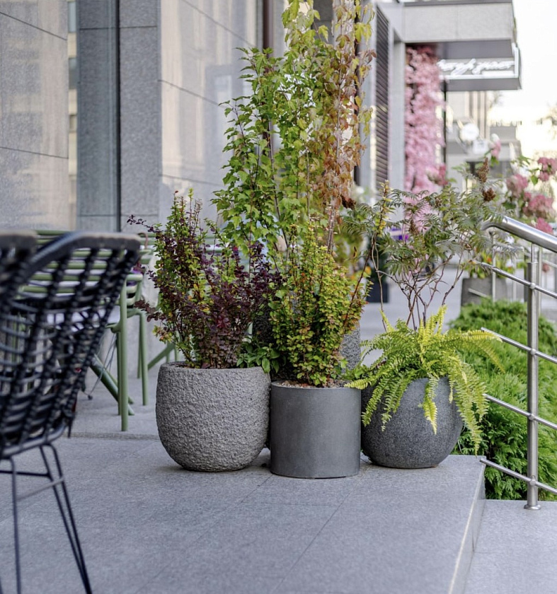 Кашпо Эффектори Терра Чаша Классик серый беж_6