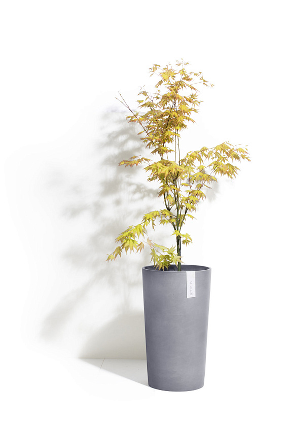 Кашпо Экопотс Амстердам высокое серо-голубое_