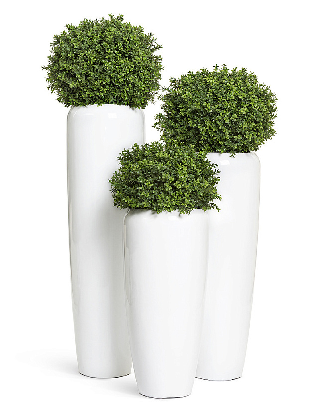 Кашпо Эффектори Глосс высокий конус Дизайн белый глянцевый лак_9