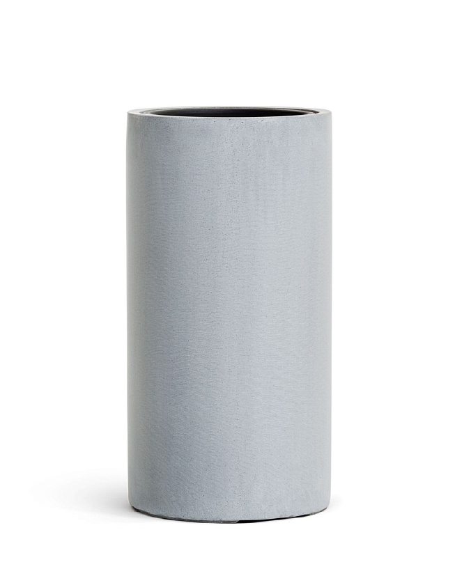 Кашпо Эффектори Бетон высокий цилиндр серый ледник_2