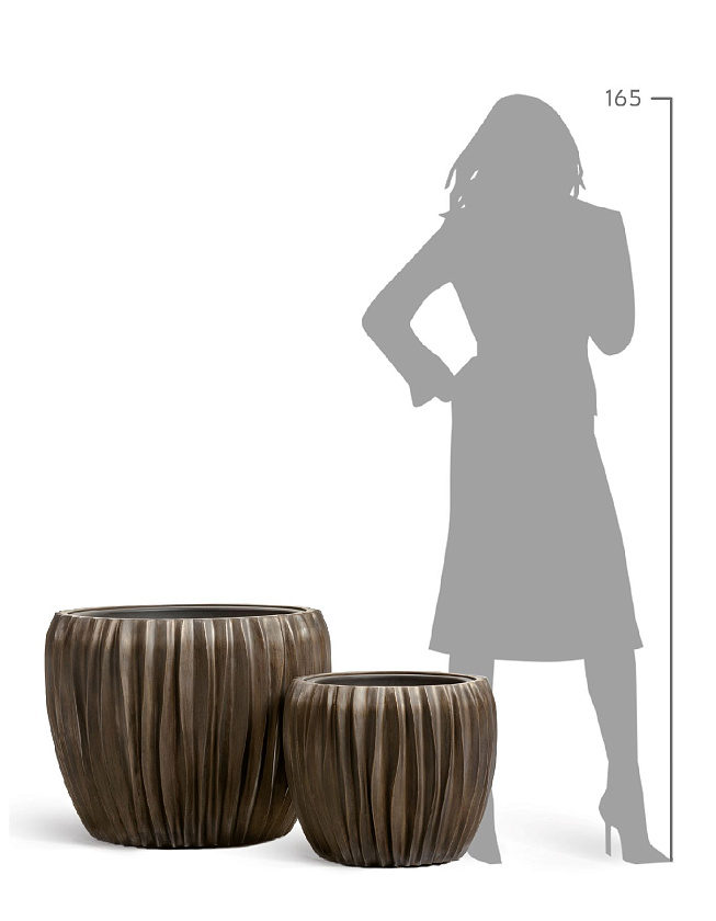 Кашпо Эффектори Металл Чаша Дизайн Вейв Черненая бронза_3
