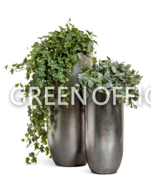 Кашпо Эффектори Металл высокий округлый конус стальное серебро - Фото 4