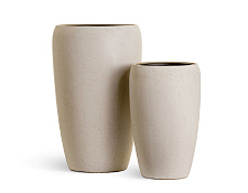 Кашпо Эффектори Бетон Высокий округлый конус Белый камень