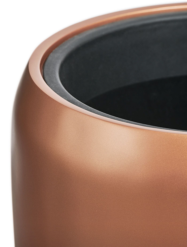 Кашпо Эффектори Металл высокий округлый конус лаковое темное золото_2