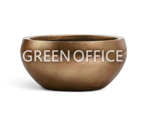 Кашпо Эффектори Металл Низкая полусфера Темное матовое золото - Фото 2