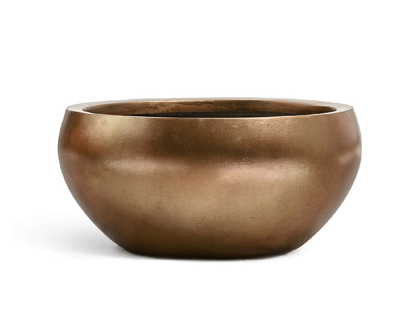 Кашпо Эффектори Металл Низкая полусфера Темное матовое золото_2