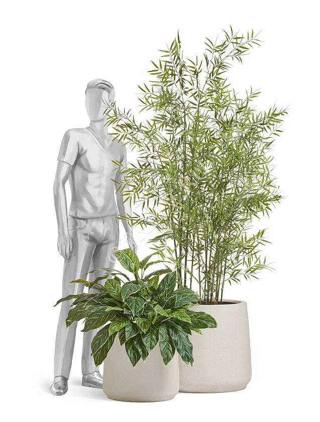 Кашпо Эрго Файн Рок Чаша Коун Белый камень_4