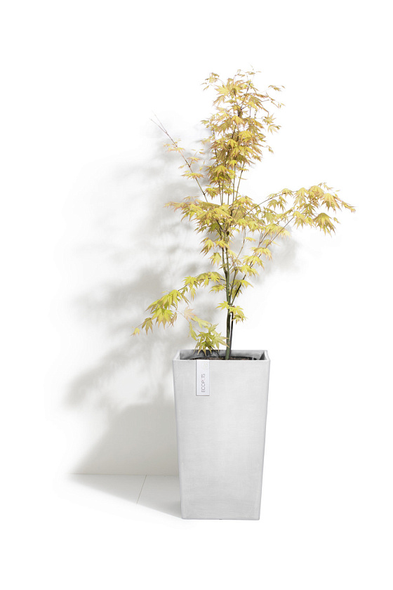 Кашпо Экопотс Роттердам  высокое светло-серое_