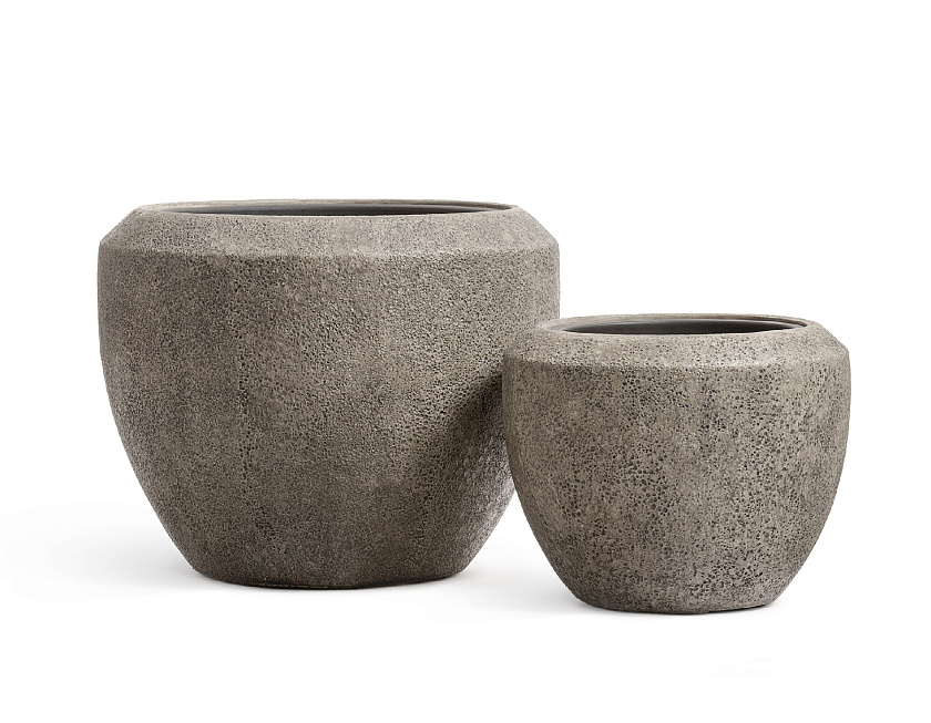 Кашпо Эффектори Вулкано Чаша-дизайн Серо-коричневый туф_