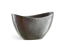 Кашпо Эффектори Металл Ваза-Лодка малая Стальное серебро