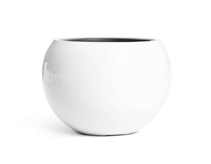 Кашпо Эффектори Глосс полусфера белый глянцевый лак_4