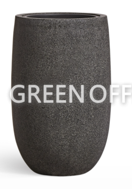 Кашпо EFFECTORY STONE высокая чаша темно-серый камень - Фото 1