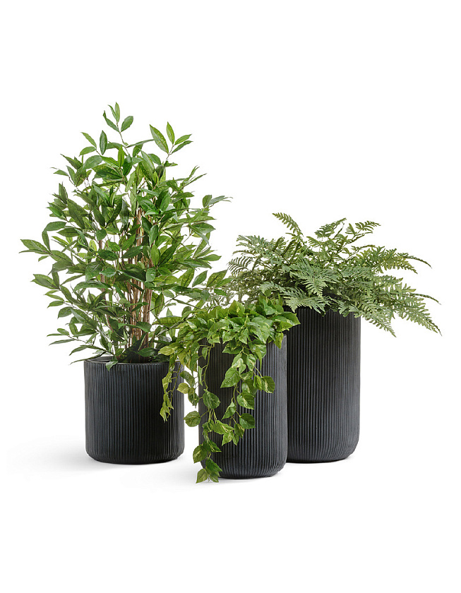 Кашпо Эрго Джет высокий цилиндр антрацит_3