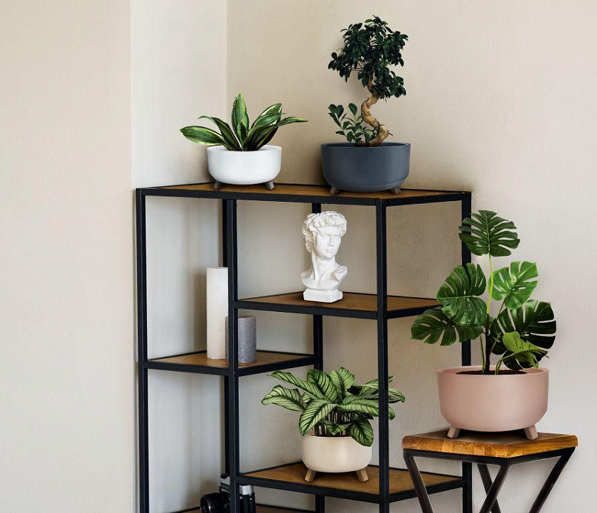 Кашпо Грация на ножках (Антрацит)_