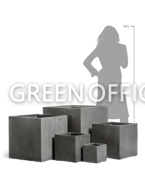 Кашпо Эффектори Бетон куб темно-серый бетон - Фото 6