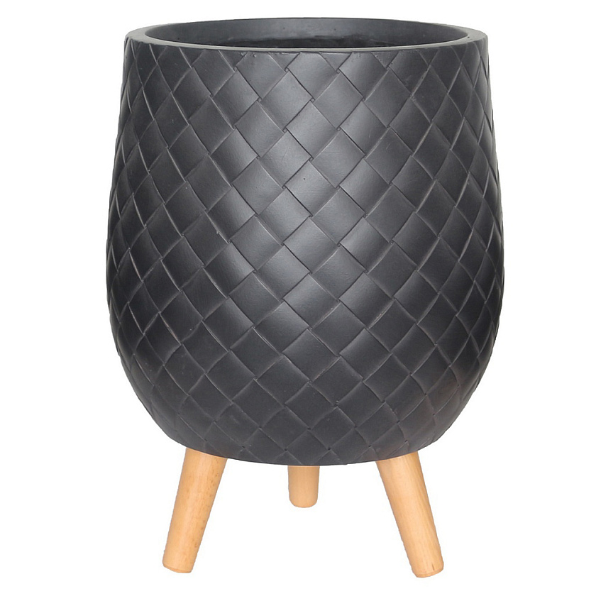 Кашпо Джерси с Подставкой черное_3