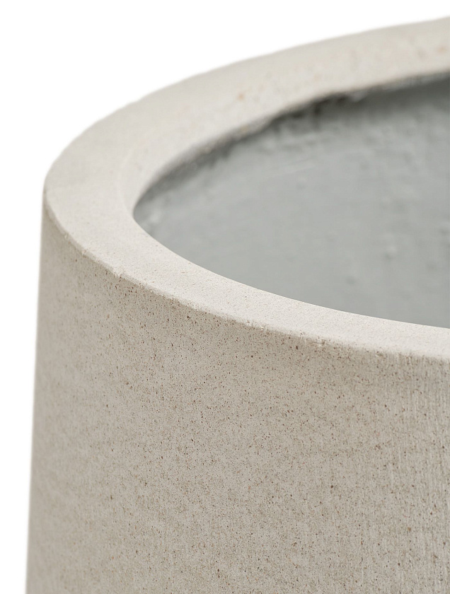 Кашпо Эрго Файн Рок Высокая округлая чаша Белый камень_6