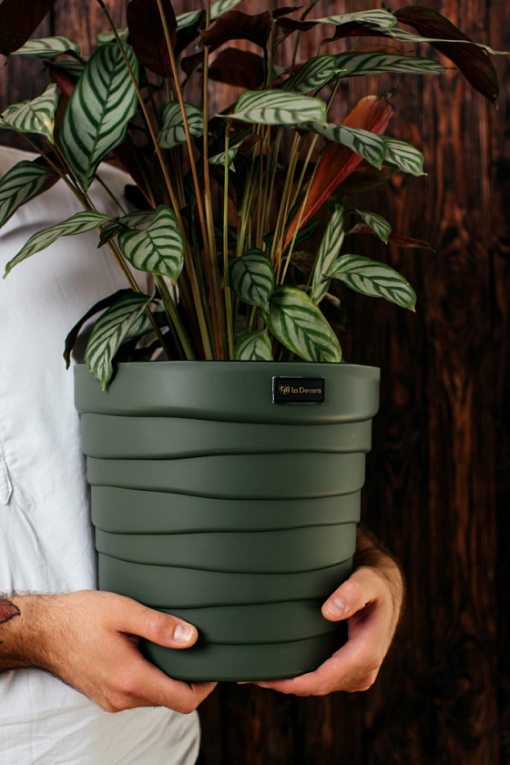 Кашпо Дюна со вставкой (зеленый)_1