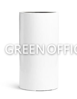 Кашпо EFFECTORY GLOSS высокий цилиндр белый глянцевый лак - Фото 2