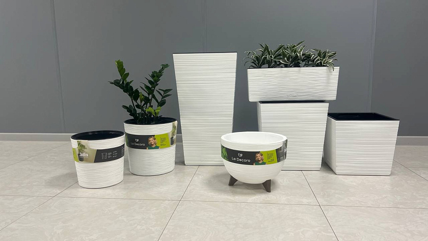 Кашпо Куб ребристый (белый)_5