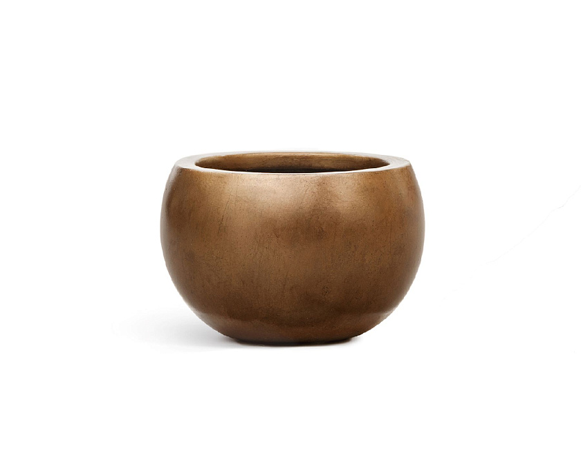 Кашпо Эффектори Металл полусфера темное матовое золото_3