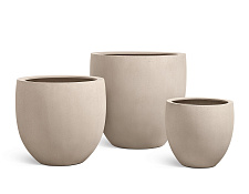 Кашпо Эффектори Бетон Большой округлый конус Белый песок