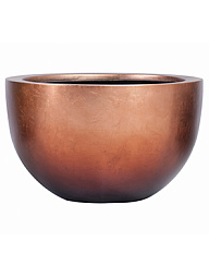 Кашпо Metallic silver leaf bowl matt copper