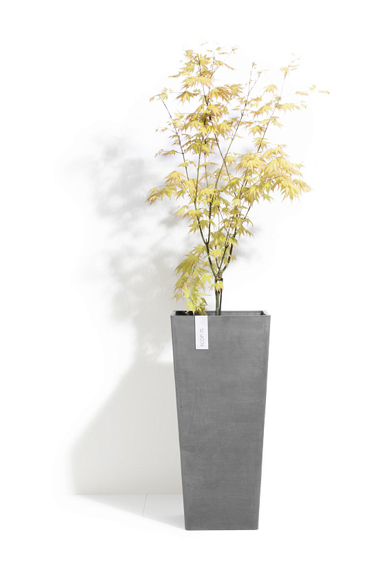 Кашпо Экопотс Роттердам высокое серое_1