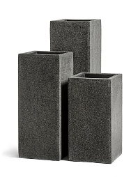 Кашпо Effectory Stone Высокий куб Темно-серый камень