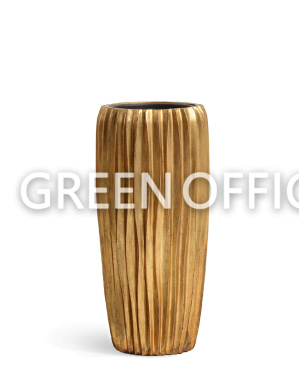 Кашпо Эффектори Металл высокий конус Дизайн Вейв Сусальное золото - Фото 4