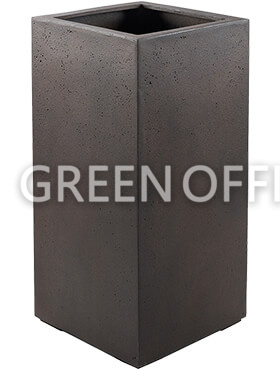 Кашпо Grigio high cube rusty iron-concrete 2