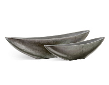 Кашпо Эффектори Металл Ваза-Лодка Стальное серебро