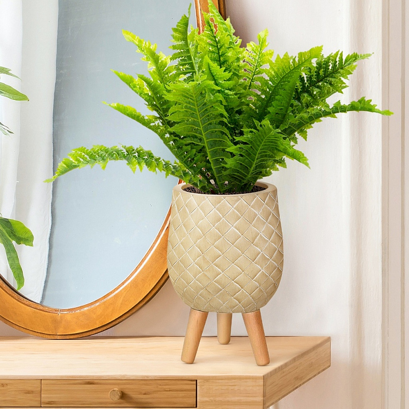 Кашпо Джерси с Подставкой бежевое_1