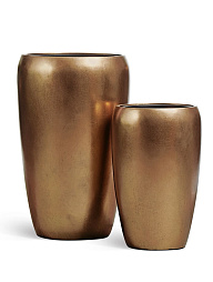 Кашпо Эффектори Металл высокий округлый конус темное матовое золото